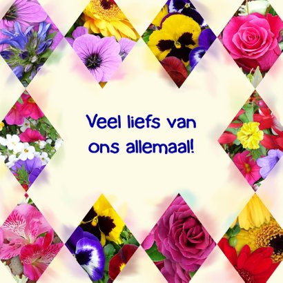 Mooie beterschapskaart segmenten met bloemen 3
