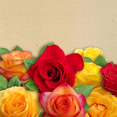 Mooie bloemenkaart met mooi boeket rozen 3