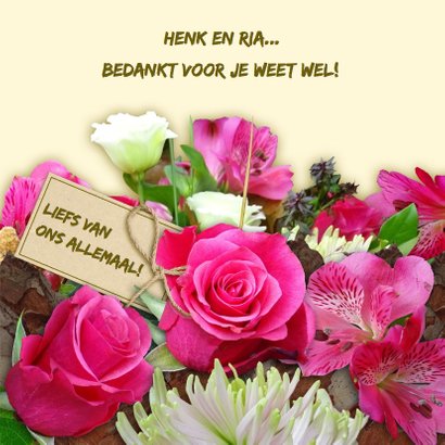Mooie bloemenkaart met Rozen en Chrysanten en foto 3