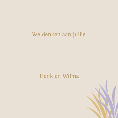 Mooie condoleancekaart blaadjes en takjes in pasteltinten 3