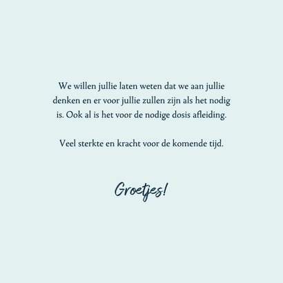 Mooie condoleancekaart met wilde bloemen en de tekst Sterkte 3