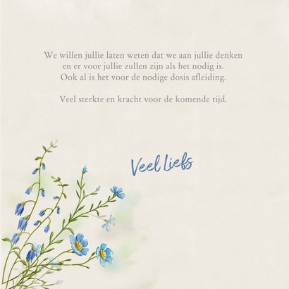 Mooie condoleancekaart met wilde bloemen in waterverf 3