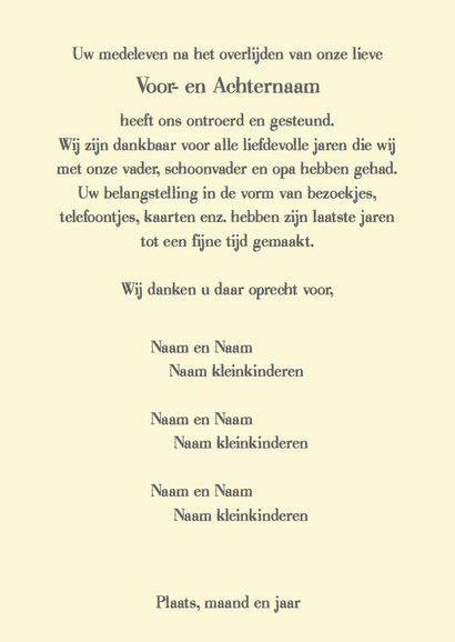 Mooie eenvoudige bedankkaart met tekstvoorstel 3