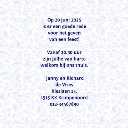 Mooie jubileumkaart uitnodiging 25 jaar samen 3