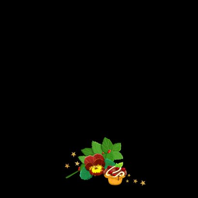 Mooie kerstkaart met teksten. takjes, gebak en wijn 2