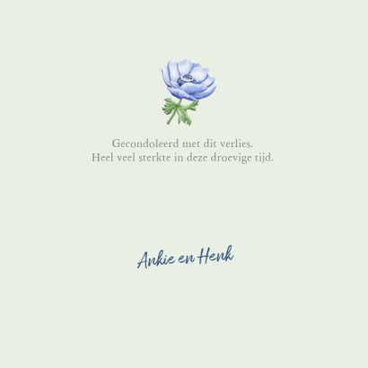 Mooie klassieke condoleancekaart met bloemen 3