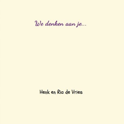 Mooie klassieke condoleancekaart paarse roos 3
