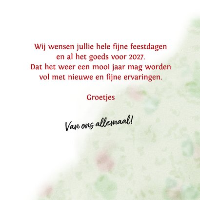 Mooie klassieke kerstkaart met cirkel van blaadjes 3