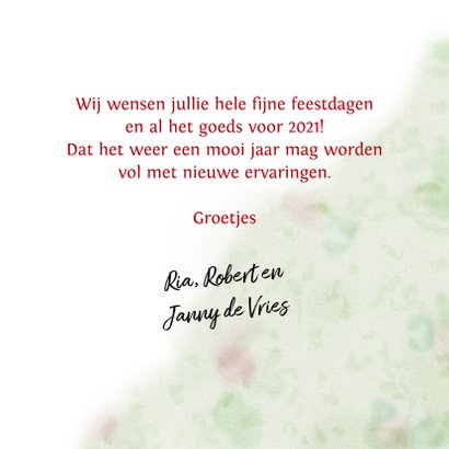 Mooie klassieke kerstkaart met cirkel van blaadjes 3