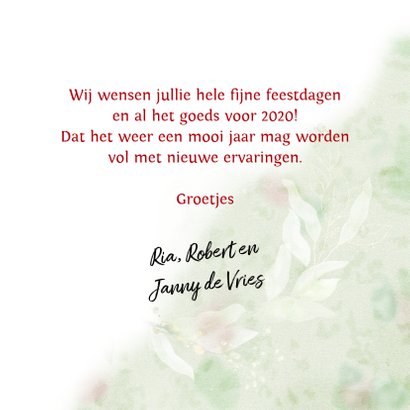 Mooie klassieke kerstkaart met cirkel van blaadjes 3