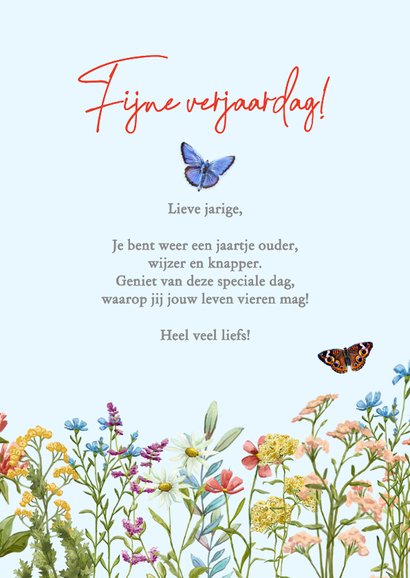 Mooie klassieke verjaardagskaart met wilde bloemen 3