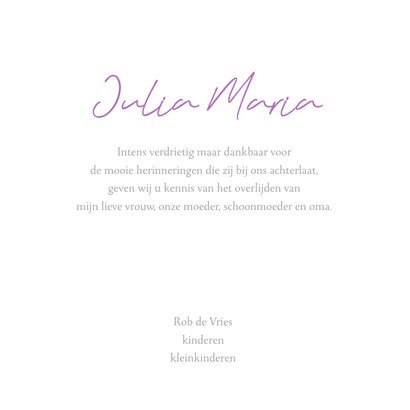 Mooie rouwkaart met paarsblauwe bosrank in aquarel 3