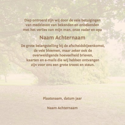 Mooie rustige bedankkaart met de stilte van de natuur 3