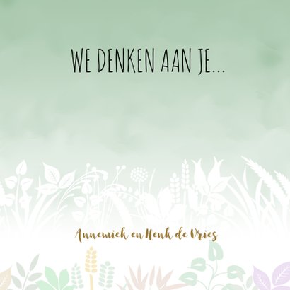Mooie sterkte kaart blaadjes en takjes in pasteltinten 3
