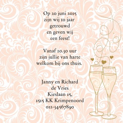Mooie uitnodiging goudkleurige tekst en foto 3