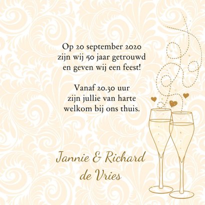 Mooie uitnodiging voor een jubileum 50 jaar samen 3