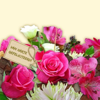 Mooie verjaardagskaart met rozen en Chrysanten 3