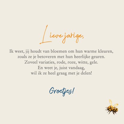 Mooie verjaardagskaart wilde bloemen bij en vlinder 3