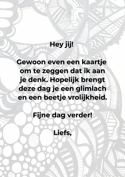 Mooie wenskaart met fineline tekening 3