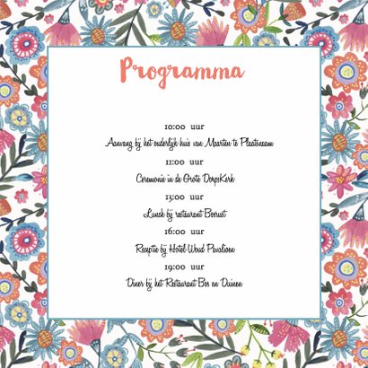 Mr & Mrs Bloemen Boho kaart 2