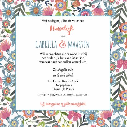 Mr & Mrs Bloemen Boho kaart 3