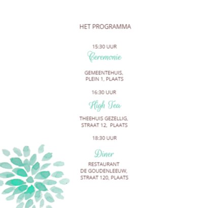 Mr & Mrs Trouwkaart bloemen 2