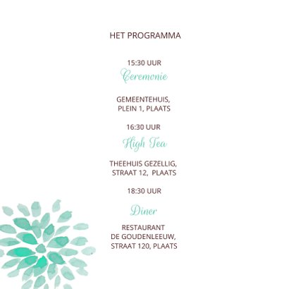 Mr & Mrs Trouwkaart bloemen 2