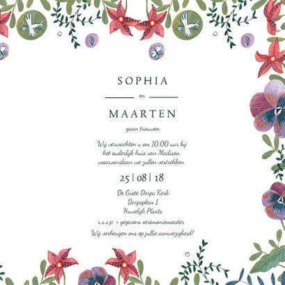 Mr & Mrs trouwkaart Bohemian wedding 3