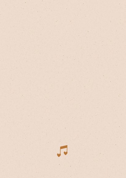 Muziek trouwkaart saxofoon en jazzy vintage typografie Achterkant