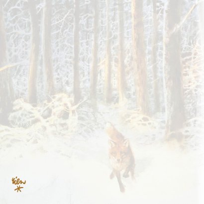 Natuurkerstkaart met wintertafereel 'Vos in het bos' 2