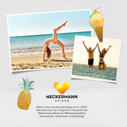 Neckermann vakantiekaart met flamingo's en eigen foto 2