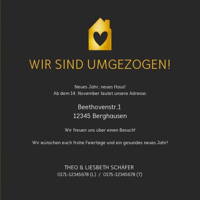 Neujahrs-Umzugskarte mit Typografie und Schnee 3