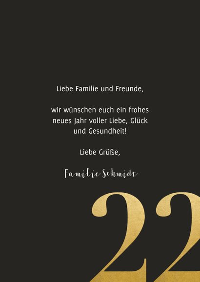 Neujahrskarte 2022 mit Fotohintergrund 3