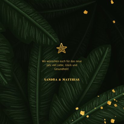 Neujahrskarte botanisch Dschungel Blätter 3
