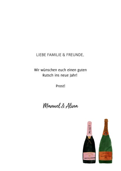 Neujahrskarte Champagner Flaschen Happy 2022 3
