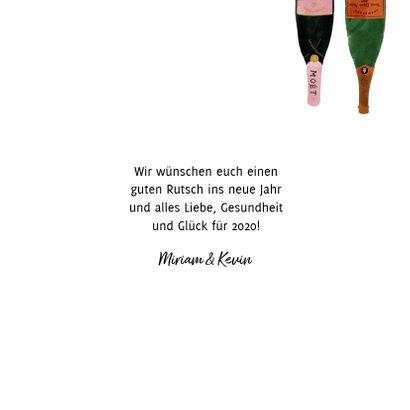 Neujahrskarte Champagnerflaschen 3
