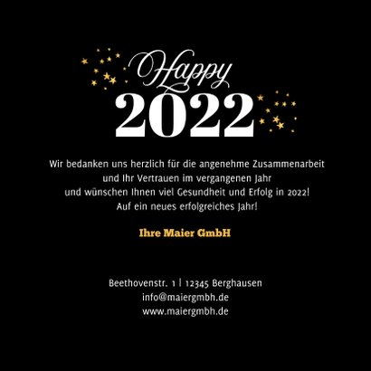 Neujahrskarte Firma 'Happy 2022' 3