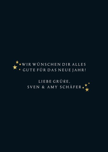 Neujahrskarte Foto, goldene 2020 und Sterne 3