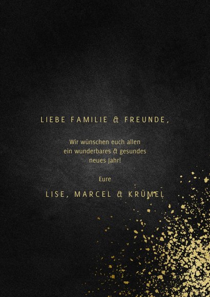 Neujahrskarte Foto & Jahreszahl Goldlook 3