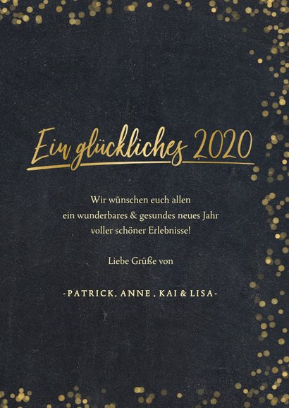Neujahrskarte Fotocollage goldene 2020 3
