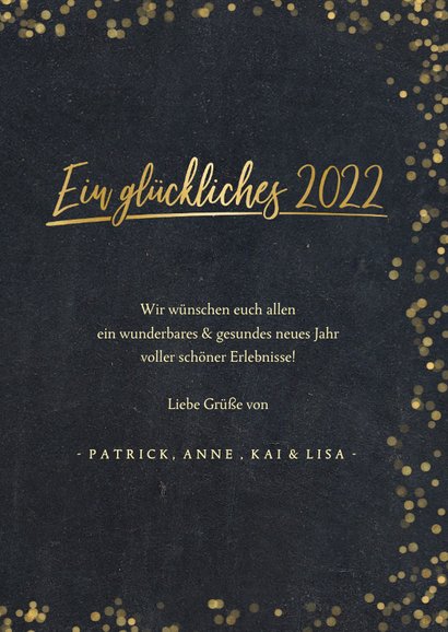 Neujahrskarte Fotocollage goldene 2022 3