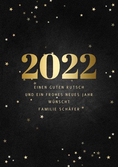 Neujahrskarte Fotocollage mit großer 2022 & Sternen 3