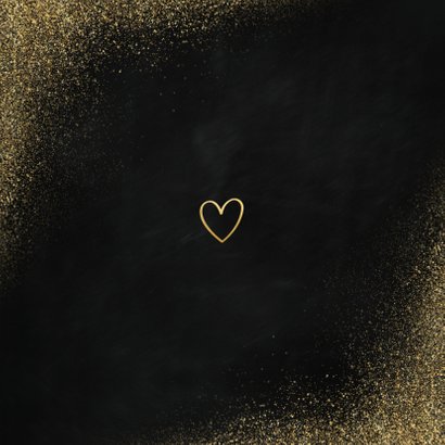 Neujahrskarte Goldlook mit Foto & Herz Rückseite