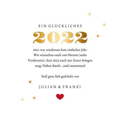 Neujahrskarte Herz voller Neujahrswünsche 3