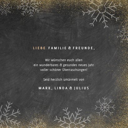 Neujahrskarte Holzstern Kreidelook Happy new year 3