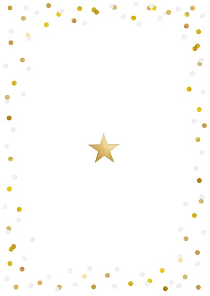 Neujahrskarte mit Fotos und Konfetti Rückseite