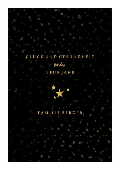 Neujahrskarte mit kleinen Fächern, Fotos und goldener 2020 3