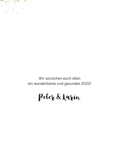 Neujahrskarte Sektglas mit Schrift 3