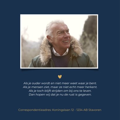 Neutrale minimalistische rouwkaart voor een man grote naam 2