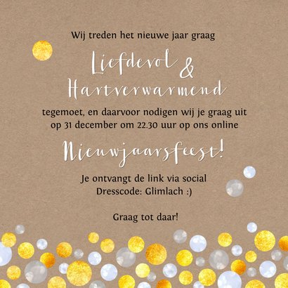 Nieuwjaar Gouden Champagne bubbelhart 2023 3